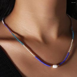 Chains Go2boho Dainty Long String Beaded Necklaces 2024 Handcrafted Surfer Jewellery Freshwater Pearl Chain For Women Gifts