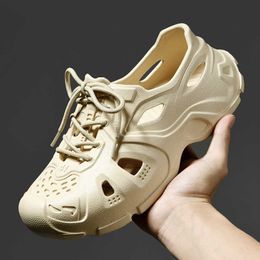Pantofole pantofole 2023 Nuovo pizzo up up sentendo scarpe buche estate traspirabili sport sandali a pacchetto completo sandali da uomo all'aperto spiaggia shoess6046 s246047