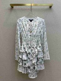 Runway Dresses Designer Milan Dress 2024 New Spring Summer O Neck Long Sleeve Fashion Brand Same Style 8LHB