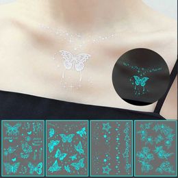 Tattoos Colored Drawing Stickers Temporary Shiny Butterfly Tattoo Sticker Waterproof Body Art Flower Fake Beautiful Childrens WX5.31TL3Q