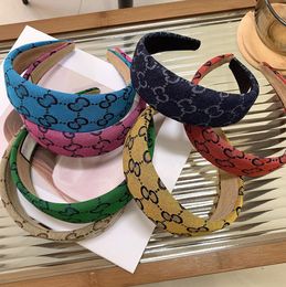 Classic Silk Headbands Summer Brand Headwraps Letters Printed Hair Bands Head Scarf Elastic Hairband For Hair Gifts6601263