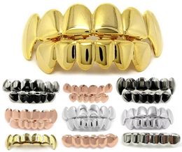 Hip Hop Personality Fangs Teeth Gold Silver Rose Gold Teeth Grillz Gold False Teeth Sets Vampire Grills For womenmen Grills Jewel3599078