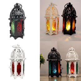 Candle Holders Metal Moroccan Hanging Holder For Holiday Christmas Halloween Wedding Decoration Home Garden Ornament