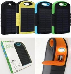 Solar power bank 5000mah Charger LED flashlight Camping lamp Double USB Battery panel waterproof Portable charging for Cell phone 9644474