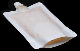 812cm 100ml 100Pcs Lot White Empty Doypack Spout Pack Bag Drinking Storage Stand Up Spout PE Plastic Pouch Jelly Juice Pocket6026188