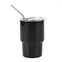 Mugs 7oz Stainless Steel Cup S Glass Tumbler With Straw And Lid