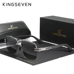Outdoor Eyewear KINGSEVEN Design Sunglasses For Men Polarised Gradient Women Sun Glasses Semi-Rimless Square Half-Frame Retro 2024