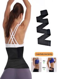 Waist Support Elastic Band Tummy Wrap For Weight Loss Flat Belly Stomach Belt Body Shaper Postpartum Trimmer Trainer4004126