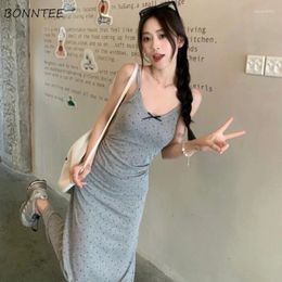 Casual Dresses Sleeveless Women Bow Folds Design Polka-dot Sweet Spicy Girls Temper Slim Fit Hip-covering Trendy Harajuku Sexy Summer