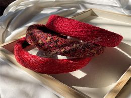 Winter Warm Woolen Sponge Headbands Padded Fashion Hair Accessories for Women Girls Red Hairbands Hair Hoop Headwear1918668