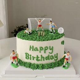 Cake Tools 9pcs/set Football Boy Decoration Soccer Field Players Doll Cupcake Topper Happy Birthday Party Decor Sports Kids