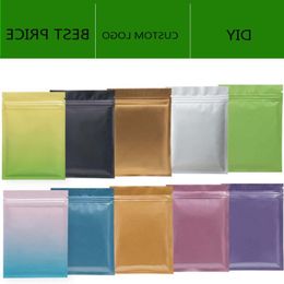Matt Colour Resealable Zip Mylar Bag Food Storage Aluminium Foil Bags plastic Smell Proof pouch in stock Xcswa