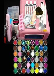 Nail Manicure Set Whole 36w Uv Pink Lamp Art Gel Kits Sets Tools Brush Tips Glue Acrylic Powder 0042104694