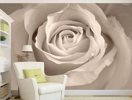 Wallpapers White Roses Background Decorative Painting 3d Wallpaper Flower Home Decoration Stereoscopic