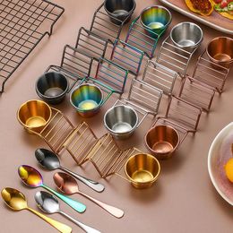 Baking Tools Stainless Steel Wave Shape Taco Holders Slots Kitchen Tool Mexican Food Display Rack Double-Sided Seasoning Cups For Restaurant