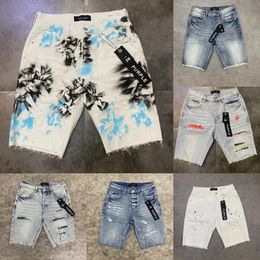 Shorts di marca viola pantaloncini di jeans pantaloncini viola jeans in stile casual in stile cotone blend tessuto wash vintage street street hip hop hole designer ksubi jeans shorts