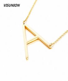 Gold AZ large Initial Letters Alphabet Personalized Charm Big Letter Script Name Pendant Necklace for Gift 26 letter 81Q33856452