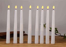 12 Pieces Plastic Flameless Battery Operated LED CandlesYellow Amber Flickering Halloween Taper Candles For Event and Party H12229814574
