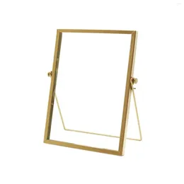 Frames Po Frame Display Transparent Glass Iron Support Tabletop Dried Flower For Home Decorations 4/6 Inches