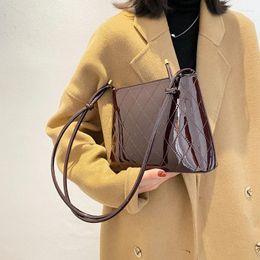 Bag Patent Pu Leather Large Capacity Shoulder For Woman 2024 Fashion Crossbody Hand Bags Lady Brand Design Thread Luxury Handbag