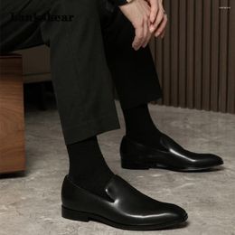 Dress Shoes Men Black Patent Leather Slip-on Loafers Flats Casual Solid Colour Club Office Party Male Large Size