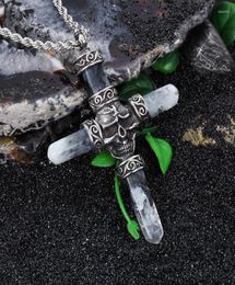 Pendant Necklaces Vintage Punk Gothic Style Skull Cross Necklace For Men Domineering Rock Street Party Dance Jewelry4886515