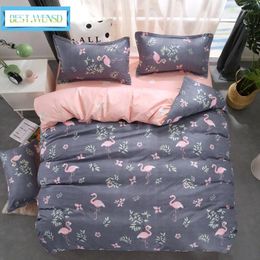 Bedding Sets .WENSD Style 3/4pc Set Luxury Comfortab Stars-zebras -black Pug Bedclothes Duvet Cover Lovable Flamingos Sheets