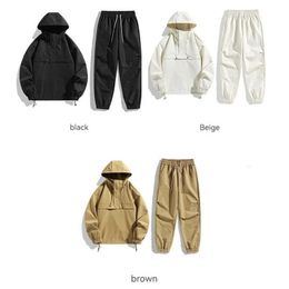 Men Sets Casual Tracksuit Fashion Korean Trend Hoodies Jacket Trousers Outdoor Sports Longsleeve Man Outfit 2 PCS Set 240131wtt