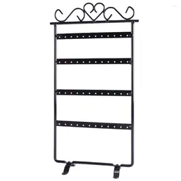 Decorative Plates 30 16cm Black 48 Hole Metal Earring Stand Jewellery Display Storage Simple And Atmospheric