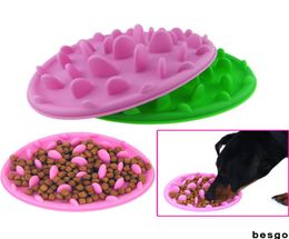 Pet Dog Bowls Puppy Silicone Slow Eating Bowl Anti Choking Food Water Dish Cat Dogs Slow Eating Feeding Bowl Feeder 3 Colours DBC B9062652