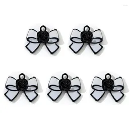 Charms 10pcs Beautiful Bow Knot Enamel Korean Spray Painting Fashion Style Pendants For Making Handmade DIY Jewellery Findings