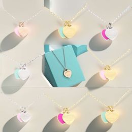 Halskette Damen Herz Halskette Designer Schmuckketten Anhänger Edelstahl Charme Jubiläum Geschenk für Frauen goldplattiert tiffanily