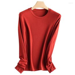 Women's T Shirts Long Sleeve Top Women Spring Autumn Soft Cashmere Shirt Slim Fit Solid Casual Tees High Neck Winter Bottom T-Shirts Elastic