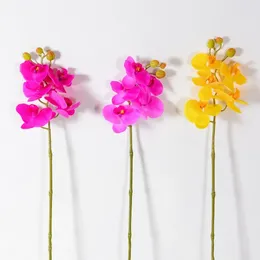Decorative Flowers Fake Phalaenopsis Branch Indoor Decor Elegant Artificial Moth Orchids With Stem Realistic 5 Head For Home