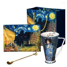 Mugs Klimt Painting Design Fine Bone China Coffee Cup Mug & Travel Ceramic With Gift Box