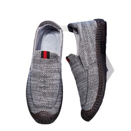 Eski Pekin Kumaş Ayakkabıları 2024 İlkbahar/Yaz Keten Adam Sıradan Ayakkabı Sığır Tendon Sole Seza Yürüyüşü Nefes Alabilir Erkek Ayakkabıları