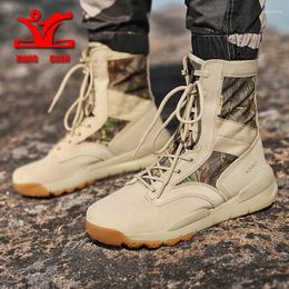 Fitness Shoes XG 2024 Military Boots Men Outdoor High Top Hiking Sports Tactical Wear-Resistant Camping Sneakers