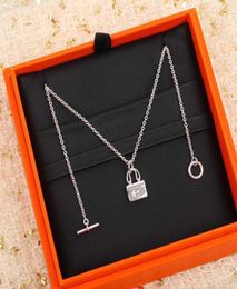 S925 silver Charm with small size handbag pendant necklace in silver color for women wedding jewelry gift have box stamp PS73906002635