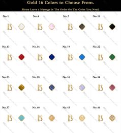 Designer Earring for Women 18K Gold Earrings Inlay Mother-of-Pearl / Agate / Chalcedony Gold-Plated Never Fading Non-Allergic, 48 Colors, Store/21621802