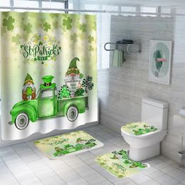 Shower Curtains Cartoon Tree With Easter Eggs Curtain Print Bath Mat Set Happy Toilet Rugs Carpets Waterproof