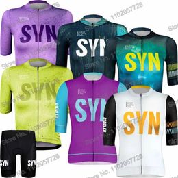 Men's Tracksuits SYN Womens 2023 Bicycle Clothing Summer Bicycle Jersey Set Road Bicycle Shirt Shorts Silver MTB Girls Bicycle Shorts Sportswear G240529