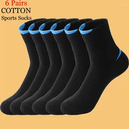 Men's Socks 6 Pairs/Lot Combed High Quality Mens Cotton Black White Casual Breathable Solid Color Sport EUR 38-45