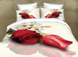 Bedding Sets .WENSD Quality 3d Digital Printing Duvet Cover Sheet Pillowcase Pillowslip Bed Sack Wedding Bedclothe Red Rose Set