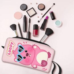 Cosmetic Bags Kawaii Loopy Cartoon Beaver Large Makeup Bag Beauty Pouch Travel Cute Portable Toiletry For Unisex