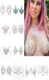 New Sexy Chest Crystal Resin Drill Tattoo Sticker Bar Music Festival Rhinestone Tattoo Stickers Carnival Party Chest Decoration3050715