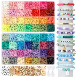 11200pcs Christmas Rainbow Clay Beads Kit 56 Colours Rice Beads Letter Beads for Jewellery Making DIY Bracelet Pendant Accessories 231229CJ