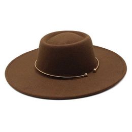 Wide Brim Hats Bucket Hats 2024 Fedora Hat Men Women Suede Imitation Woollen Winter Felt Hats Fashion Black Top Jazz Hat Fedoras Chapeau Sombrero Mujer Y240603KCER