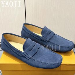 Casual Shoes Real Suede Leather Men Lazy Loafers Business Slip On Driving Male Moccasins High Quality Size 38-45