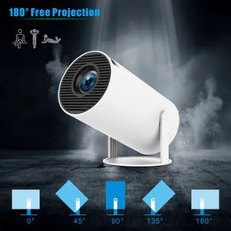 Projectors HY300 Wall Screen Portable Mini Beam Magcubic Projector 4K HY300 Private Projector For Living Room Android With Hebrew F100