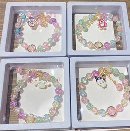 New Kuromi Box Children's Bracelets Student Beaded Bracelets Jade Gui Dog Glass Explosive Beads Wholesale of Female Jewelry